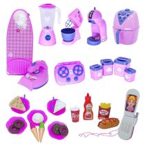 Kit Casinha Comidinhas Fogão Cooktop Doceria Celular 33pç Kit Casinha Comidinhas Fogão Cooktop Doceria Celular 33pç