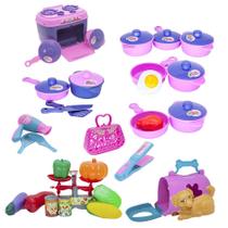 Kit Casinha Completo Brinquedo Menina Jogo Panela Gato 32p