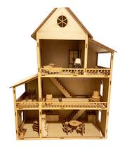 Kit Casinha De Bonecas Com Sacada + Moveis Light W4030 Kit Casinha De Bonecas Com Sacada + Moveis Light W4030