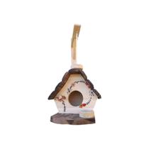 Kit Casinha e Suporte de Madeira para Passarinho - Casa - Jardim - Decoração - Organização