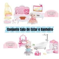 Kit Casinha Feliz Conjunto Sala de Estar e Banheiro Zoop Toy - Zoop Toys