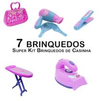 Kit Casinha Infantil Secador Bolsa Chapinha Ferro Tábua 7Pç - Zuca Toys