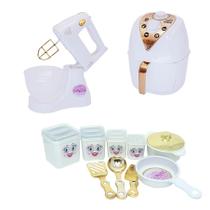 Kit Casinha Princesa Menina Branco Air Fryer Batedeira 11pç