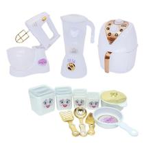 Kit Casinha Princesa Menina Branco Air Fryer Batedeira 12pç Kit Casinha Princesa Menina Branco Air Fryer Batedeira 12pç