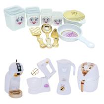 Kit Casinha Princesa Menina Branco Air Fryer Cafeteira 13pç Kit Casinha Princesa Menina Branco Air Fryer Cafeteira 13pç