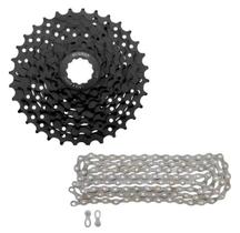 Kit Cassete K7 9v 11/36d Sunrun + Corrente 9v Mtb Speed