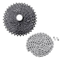 Kit Cassete K7 9v 11/36d Sunrun + Corrente 9v Mtb Speed