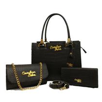 Kit Castelo Croco Bolsa Feminina Grande Carteira e Bolsa Tira Colo 3 Peças Kit Castelo Croco Bolsa Feminina Grande Carteira e Bolsa Tira Colo 3 Peças