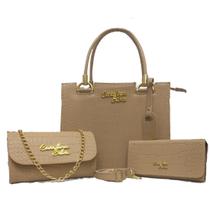Kit Castelo Croco Bolsa Feminina Grande Carteira e Bolsa Tira Colo 3 Peças Kit Castelo Croco Bolsa Feminina Grande Carteira e Bolsa Tira Colo 3 Peças