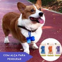 Kit Cata Caca Porta Saquinho Pet Coletor de Fezes + 40 Saco Plástico para Cão Cachorro e Gato Pet