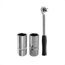 Kit Catraca 1/2 Soquete Retirar Vela 16mm e 21mm Encaixe 1/2