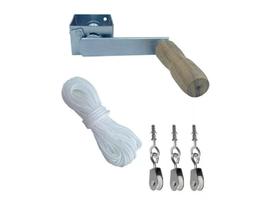 Kit Catraca + 3 Carretilhas + Corda 20metros Varal Roldanas (96B)