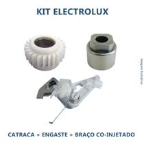 Kit catraca com mola + engaste + braço co injetado lavadora Electrolux