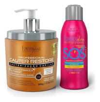 Kit Cauterização Capilar Com Sos Antiemborrachamento 300ml - Forever Liss