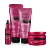 Kit Cauterização dos Fios Eudora Shampoo Condicionador Máscara e Sérum Reconstrução Siàge