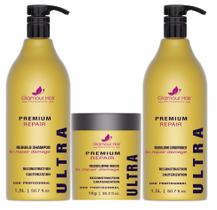 Kit Cauterização Reconstrução Capilar Premium Repair Glamour