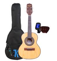 Kit Cavaco / Cavaquinho Rozini RC10 ACF Fosco Acústico + Capa Simples + Afinador + 3 Palhetas -- Natural-Linha Estudante / Iniciante