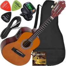 Kit Cavaco Giannini Eletroacústico Cs14 Ep Natural Cabo Capa