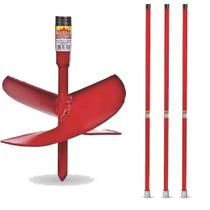 Kit Cavadeira Trado Espiral Perfurar Solo 12 Polegadas + 3 Extensor 1 Metro