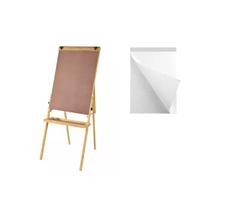 KIT Cavalete Flip Chart Porta Bloco Compacto Duratex Em Madeira Pinus Natural Ajustável 1,63 ou 1,72 Metros Souza 2509 Souza + 1 Bloco Flip Chart 53X8