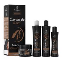 Kit Cavalo de Raça Bio Instinto 4itens Anti Queda Brilho Força Crescimento Salão Beleza Frizz
