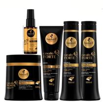KIT CAVALO FORTE 5 ITENS 500g Shampoo, Condicionado, Máscara, Leave in e Selante