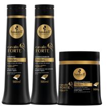 Kit Cavalo Forte Haskell 500ml Shampoo Condicionador Máscara