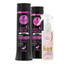 Kit Cavalo Forte Hidra Shampoo + Cond 300ml Haskell + Finalizador Obrigatório Lourre 120ml