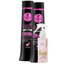 Kit Cavalo Forte Hidra Shampoo + Cond 500ml Haskell + Finalizador Obrigatório Lourre 120ml