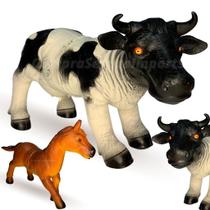 KIt Cavalo Vaca Brinquedo Grande C/ Som Borracha Fazendinha - KIt Cavalo Vaca Brinquedo Grande C/ Som Borracha Fazendinha -