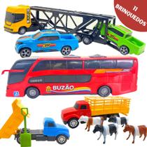 Kit Cegonha Carrinho Animais Brinquedo Barato Menino Grande