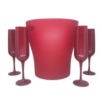 Kit Celebration Cooler + 4 Taças Espumante Vermelho 99319/1498