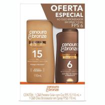 Kit Cenoura e bronze Efeito Dourado FPS 15 110ml e Óleo Bronzeador FPS 6 Spray 110ml