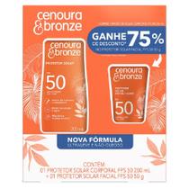Kit Cenoura e Bronze Protetor Solar Corporal FPS50 200ml + Protetor Solar Facial FPS50 50g