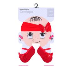 Kit Centopé Recém-Nascido Faixa De Cabelo + Meia Sapatilha Vermelho - Centope Kit Centopé Recém-Nascido Faixa De Cabelo + Meia Sapatilha Vermelho - Centope