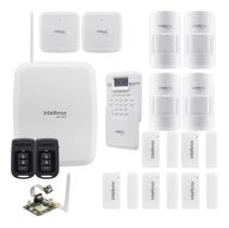Kit Central Amt 8000 Gprs Com 9 Sensores Infra E Mag Ivp Xas