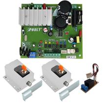 Kit central bolt portão abre em 4 seg com travas fecha ambos os lados branca