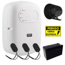 Kit Central Choque Cerca Elétrica Intelbras Elc5002 2 Controles Bateria e Sirene