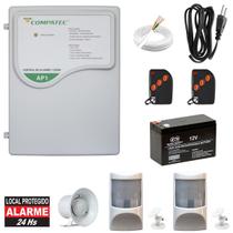 Kit Central De Alarme 2 Sensores Pet 2 Controles Bateria Sirene