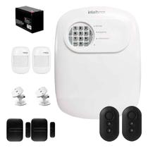 Kit Central de Alarme ANM 24 NET Intelbras, 2 sensores de presença IVP 2000 Sem Fio, 2 Sensores de portas e janelas XAS Smart Black, 2 Controles