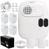 Kit Central de Alarme ANM 24 NET Intelbras + 2 Sensores XAS 4010 Smart + 4 Sensores IVP 3000 CF + Bateria + Sirenes + Cabo