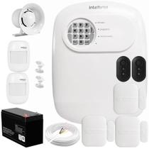 Kit Central de Alarme ANM 24 NET Intelbras + 3 Sensores XAS 4010 Smart + 2 Sensor IVP 2000 SF + Bateria + Sirenes + Cabo