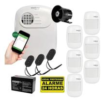 Kit Central De Alarme C/ 6 Sensores Infravermelho Sem Fio