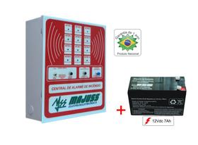 Kit Central De Alarme De Incêndio 12 Setores Simples