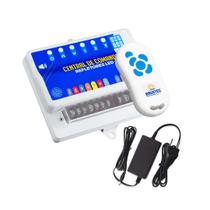 Kit Central De Comando 6A Para Refletor Led Piscina Brustec Rgb 12v com timer Mais Fonte 5A Cabo