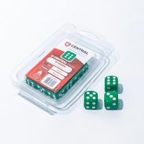 Kit Central Dice 15 D6 16mm Opaco Verde Branco Marcador Rpg Kit Central Dice 15 D6 16mm Opaco Verde Branco Marcador Rpg