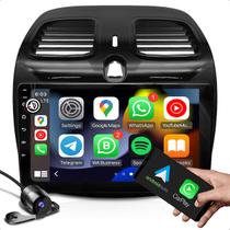 Kit central multimidia 2 din 2 GB função carplay Bluetooth wifi GPS + moldura de 9 polegadas compatível Grand Siena e Palio Sporting + camera de ré