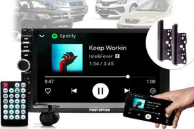 Kit Central Multimídia 2 Din Som Pra Carro Mp5 Automotivo Touch Screen 7 Polegadas Com Espelhamento Via Usb Bluetooth + Moldura Etios Hilux Sw4 Câmera