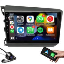 Kit Central Multimidia 2 GB 9 Polegadas Android com Carplay GPS Bluetooth + moldura de 9 polegadas compativel com HONDA CIVIC + camera de ré