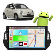 Kit Central Multimídia 9" Polegadas Android Fiat 500 2010 a 2015 CarPlay + Câmera de Ré